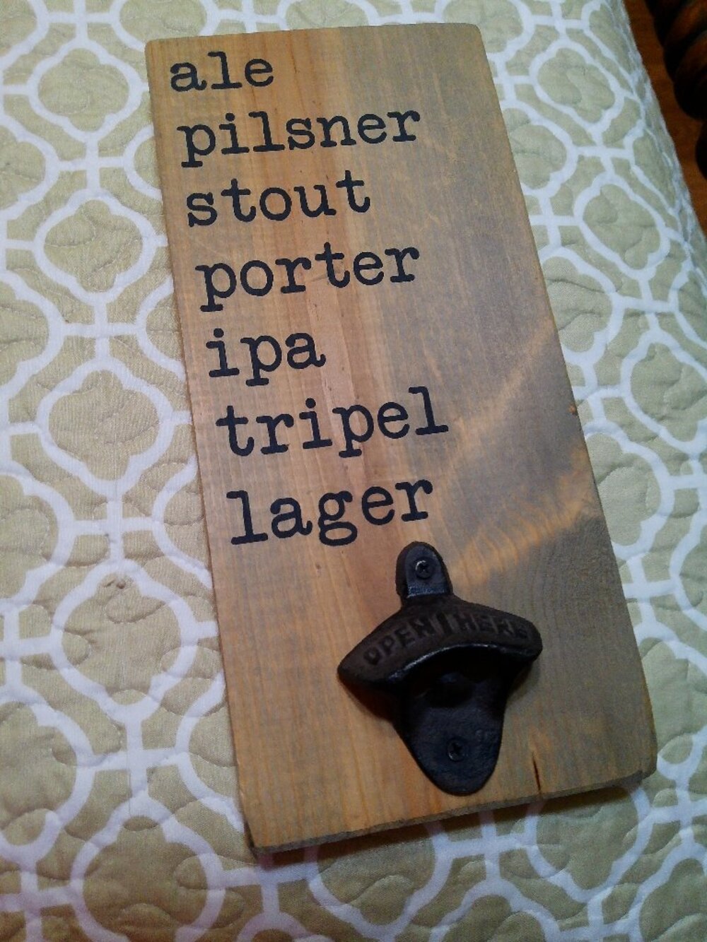 Vintage Bottle Opener RUSTIC WOOD WITH IMPERFECTIONS GOOD CONDITION
